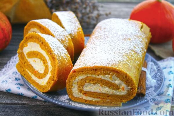 Тыквенный рулет с кремом