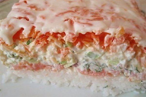 Салат с васаби или один большой ленивый суши ролл